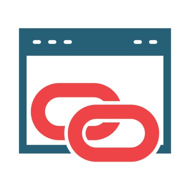 Kişisel ve ticari kullanım için Bağlantı Vektörü Kabartması İki Renk Simgesi