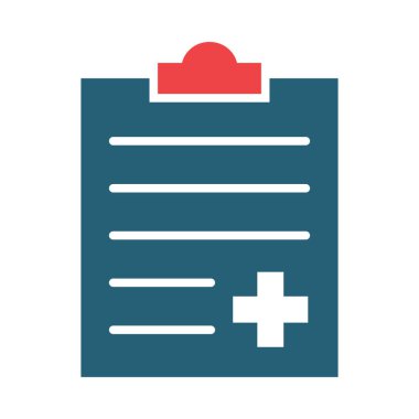 Kişisel ve ticari kullanım için Sağlık Raporu Vektörü Kabartması İki Renk Simgesi