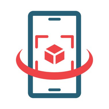 Artırılmış Gerçeklik Vektörü Sembolü Kişisel ve Ticari Kullanım İçin İki Renk Simgesi