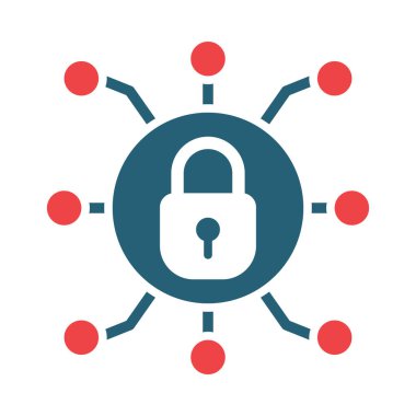 Kişisel ve ticari kullanım için Siber Güvenlik Vektörü Glyph İki Renk Simgesi