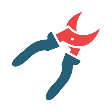 Kişisel ve ticari kullanım için Pruner Vektör Kabartması İki Renk Simgesi