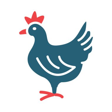 Kişisel ve Ticari Kullanım İçin İki Renk Simgesi Hen Vektörü