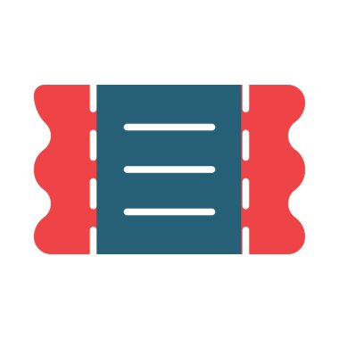 Bilet Vektörü Kabartması Kişisel ve Ticari Kullanım İçin İki Renk Simgesi