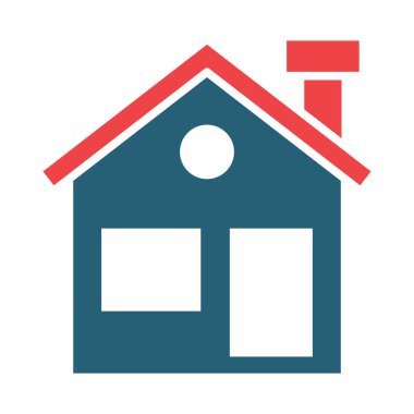 Kişisel ve ticari kullanım için Ev Vektörü Kabartması İki Renk Simgesi