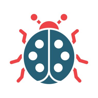 Kişisel ve ticari kullanım için Uğur Böceği Vektörü Kabartması İki Renk Simgesi