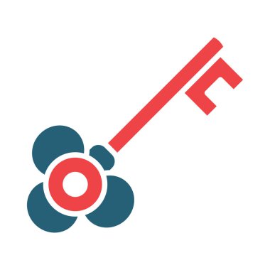 Kişisel ve ticari kullanım için Anahtar Vektör Kabartması İki Renk Simgesi