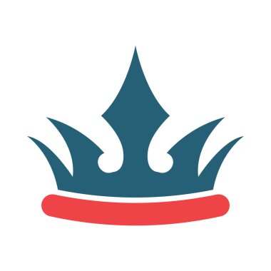 Kişisel ve ticari kullanım için Crown Vektör Kabartma İki Renk Simgesi