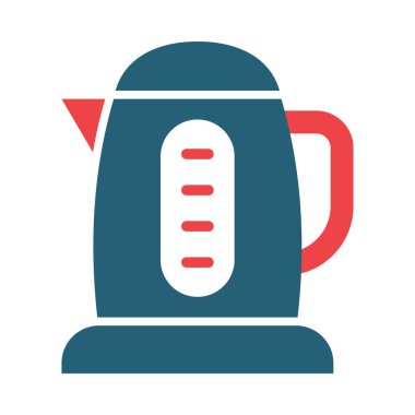 Kişisel ve ticari kullanım için Kettle Vektör Kabartması İki Renk Simgesi