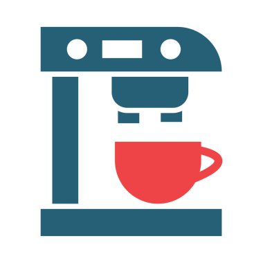 Kişisel ve ticari kullanım için İki Renk Simgesi Kahve Üreticisi Vektör Kabartması