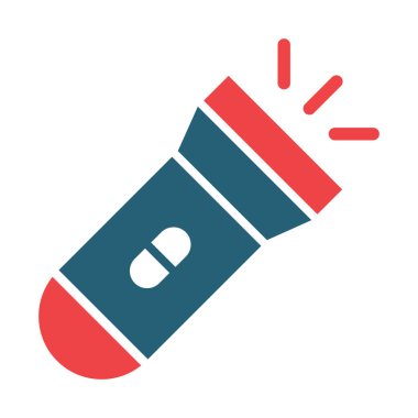 Kişisel ve ticari kullanım için Meşale Vektörü Kabartma İki Renk Simgesi