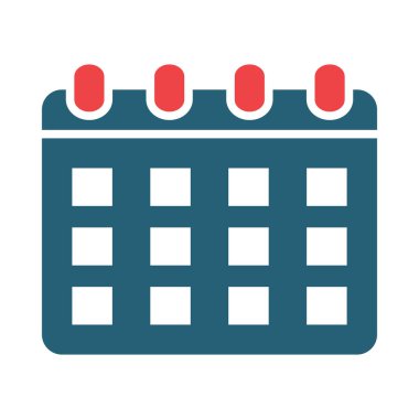 Kişisel ve ticari kullanım için Takvim Vektörü Kabartma İki Renk Simgesi