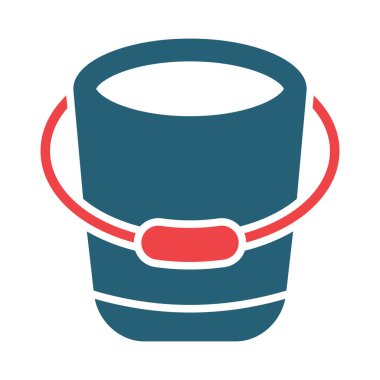 Kişisel ve ticari kullanım için Bucket Vektör Kabartma İki Renk Simgesi