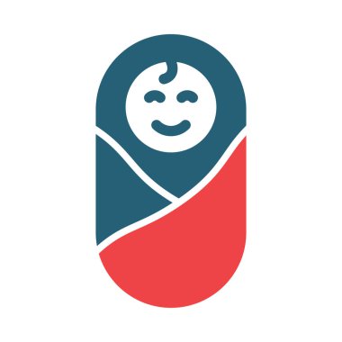 Kişisel ve ticari kullanım için Bebek Vektörü Kabartması İki Renk Simgesi