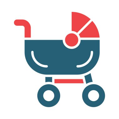 Strollers Vektör Sembolü Kişisel ve Ticari Kullanım İçin İki Renk Simgesi
