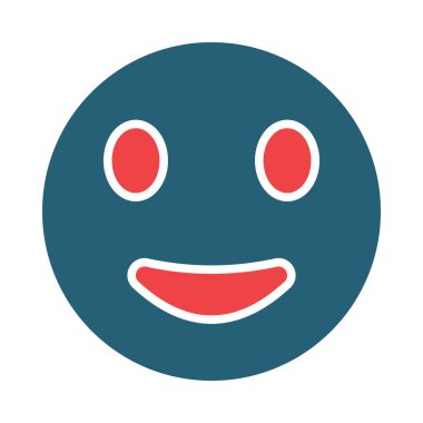 Kişisel ve ticari kullanım için Gülümseyen Vektör Kabartması İki Renk Simgesi