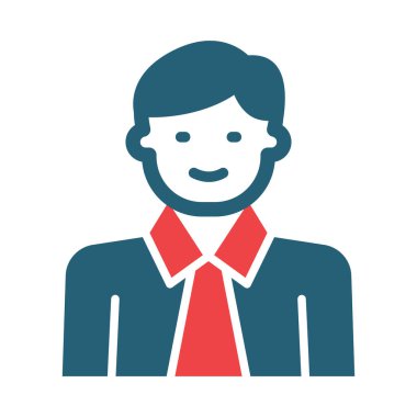 Kişisel ve ticari kullanım için Erkek Vektörü Kabartması İki Renk Simgesi