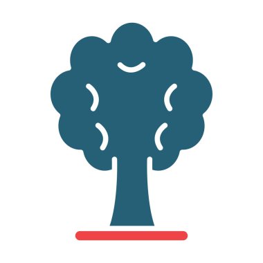 Kişisel ve ticari kullanım için Ağaç Vektörü Kabartması İki Renk Simgesi