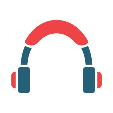 Kişisel ve ticari kullanım için kulaklık vektörü kabartması iki renk simgesi