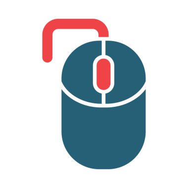 Kişisel ve ticari kullanım için Bilgisayar Fare Vektörü Kabartması İki Renk Simgesi