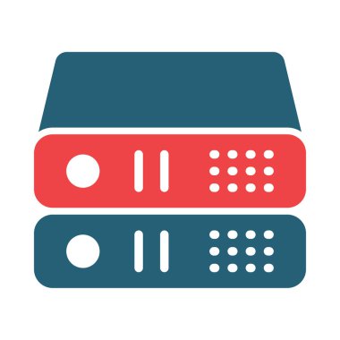 Kişisel ve Ticari Kullanım İçin Sunucular Vektör Kabartması İki Renk Simgesi