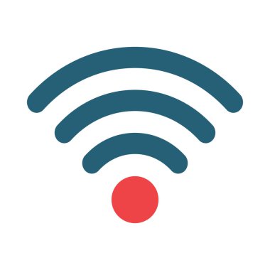 Kişisel ve Ticari Kullanım İçin Kablosuz Bağlantı Vektör Kabartması İki Renk Simgesi