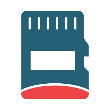 Mini SD Kart Vektör Sembolü Kişisel ve Ticari Kullanım İçin İki Renk Simgesi