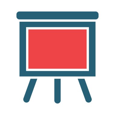 Kişisel ve Ticari Kullanım İçin Projektör Ekran Vektörü Kabartması İki Renk Simgesi