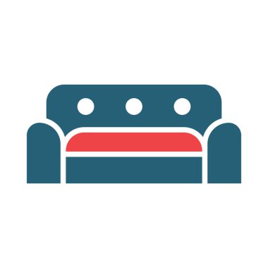 Kişisel ve ticari kullanım için Kanepe Vektörü Kabartması İki Renk Simgesi