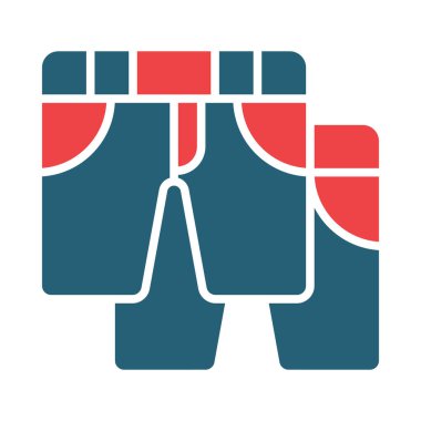 Kişisel ve Ticari Kullanım İçin Kısa Vektör Kabartma İki Renk Simgesi