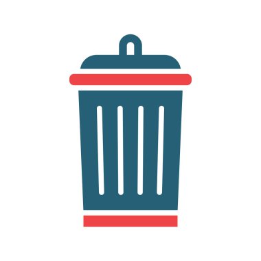 Kişisel ve ticari kullanım için Çöp Kutusu Vektör Kabartması İki Renk Simgesi