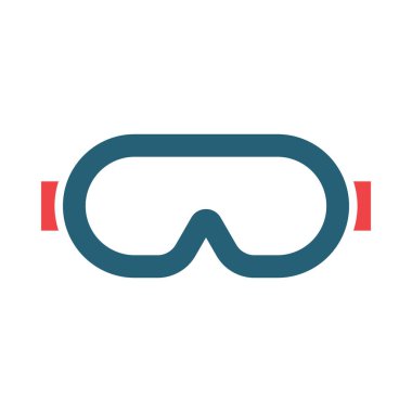 Kişisel ve Ticari Kullanım İçin Güvenlik Gözlüğü Vektör Sembolü İki Renk Simgesi