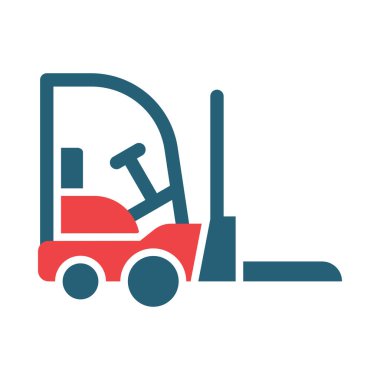 Kişisel ve ticari kullanım için Forklift Vektör Kabartması İki Renk Simgesi