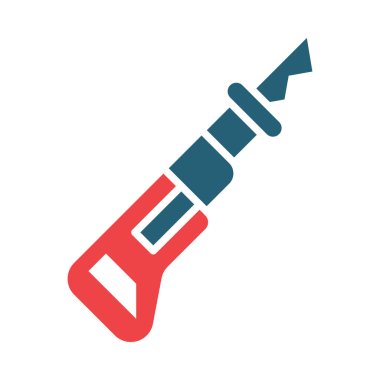 Kişisel ve ticari kullanım için Sabre Testere Vektör Kabartması İki Renk Simgesi