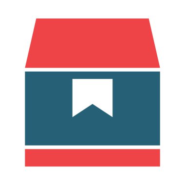 Kişisel ve Ticari Kullanım İçin Paket Vektörü Kabartması İki Renk Simgesi