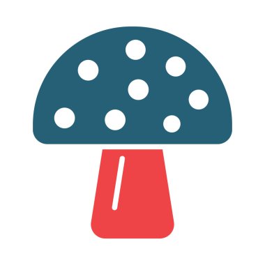 Kişisel ve ticari kullanım için iki renk simgesi mantar vektörü kabartması