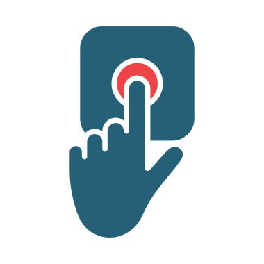 Kişisel ve Ticari Kullanım İçin Acil Durum Düğmesi Vektör Kabartması İki Renk Simgesi