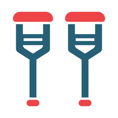 Kişisel ve ticari kullanım için Koltuk değnekleri Vektör Sembolü İki Renk Simgesi