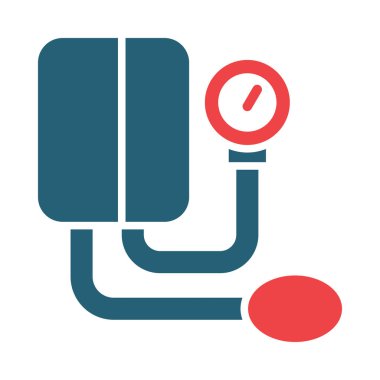 Kişisel ve Ticari Kullanım için Sphygmomanometer Vektör Kabartması İki Renk Simgesi