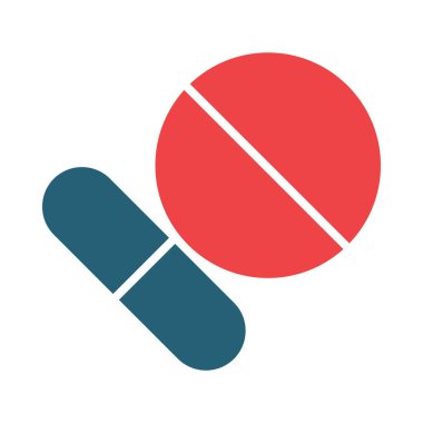 Kişisel ve ticari kullanım için hap vektörü kabartması iki renk simgesi