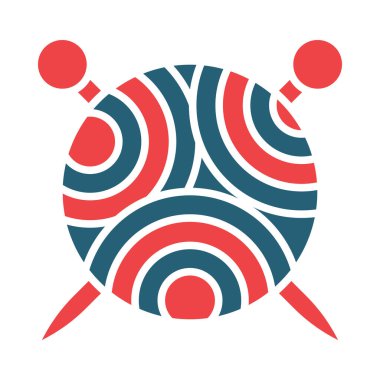 Kişisel ve ticari kullanım için örgü Vektörü Kabartması İki Renk Simgesi