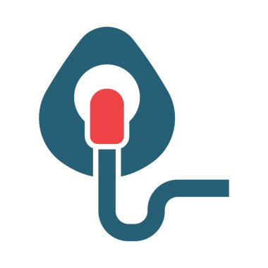 Kişisel ve Ticari Kullanım İçin Oksijen Maskesi Vektörü İki Renk Simgesi