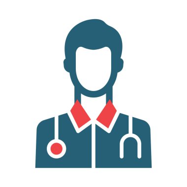Kişisel ve Ticari Kullanım İçin Doktor Vektör Kabartması İki Renk Simgesi