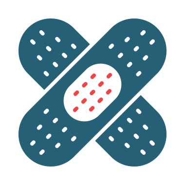 Yaralı Bakım Vektörü Sembolü Kişisel ve Ticari Kullanım İçin İki Renk Simgesi