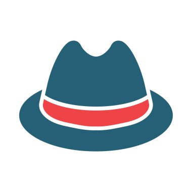 Kişisel ve Ticari Kullanım İçin Fedora Şapka Vektör Sembolü İki Renk Simgesi