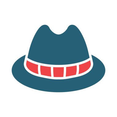 Homburg Vektör Sembolü Kişisel ve Ticari Kullanım İçin İki Renk Simgesi