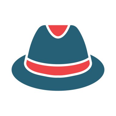 Kişisel ve Ticari Kullanım İçin Panama Şapka Vektör Sembolü İki Renk Simgesi