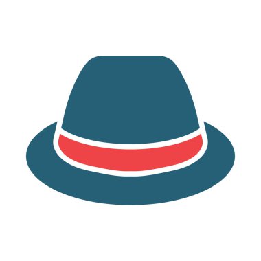 Kişisel ve ticari kullanım için Düz Şapka Vektör Sembolü İki Renk Simgesi