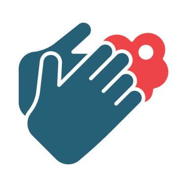 Kişisel ve ticari kullanım için el yıkama vektörü sembolü iki renk simgesi