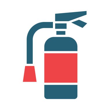 Kişisel ve ticari kullanım için Yangın Söndürücü Vektör Sembolü İki Renk Simgesi