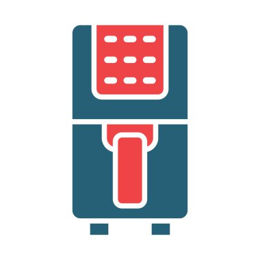 Kişisel ve ticari kullanım için Air Fryer Vektör Kabartması İki Renk Simgesi